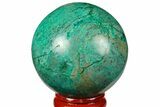 Polished Chrysocolla Sphere - Peru #133749-1